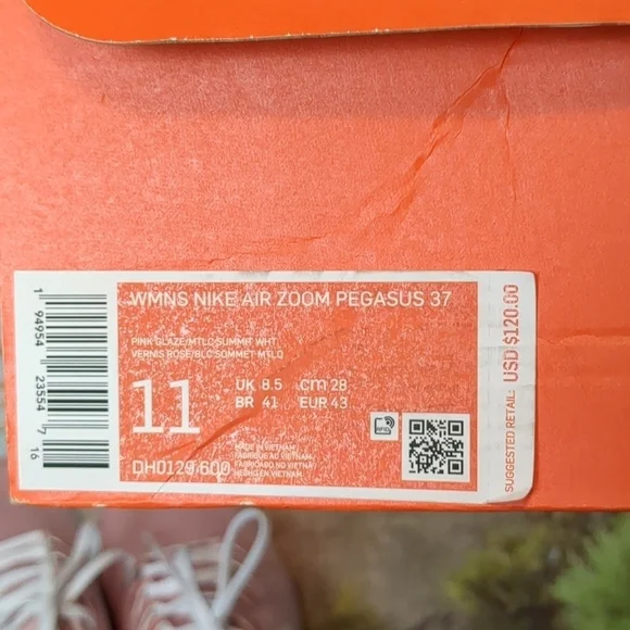 Nike air zoom pegasus 37 pink shoes size 11 - Picture 7 of 7